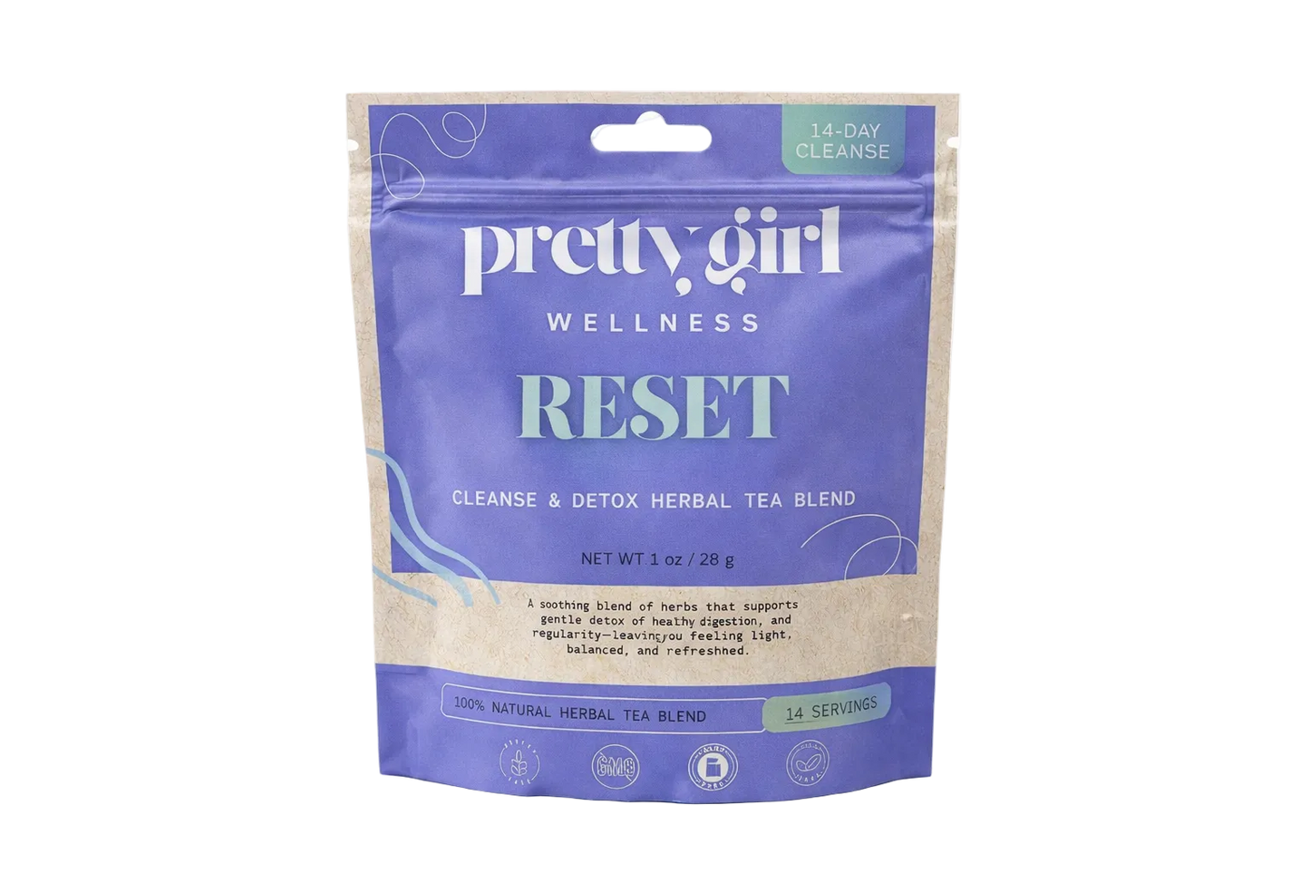 RESET – Detox Tea, 14-Day Herbal Cleanse | Caffeine-Free | 1 oz (14 servings)