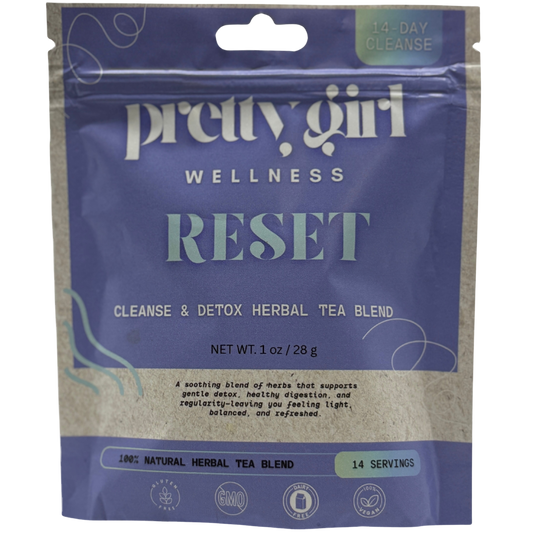 Pretty Girl Reset Detox Tea, 14-Day Herbal Cleanse | Caffeine-Free | 1 oz (14 servings)